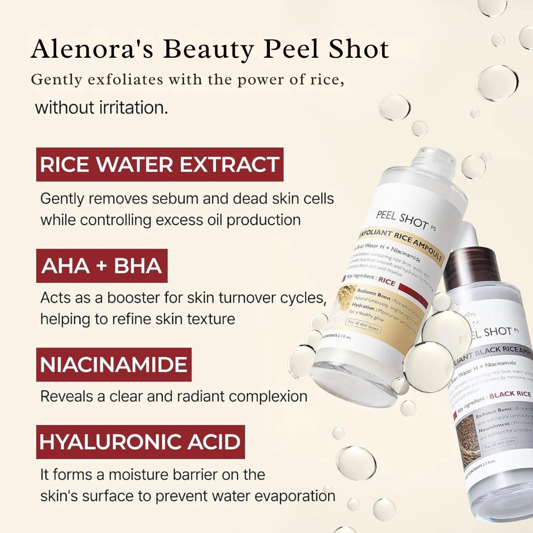 Alenora's Beauty Peel Shot - White + Black Rice Set